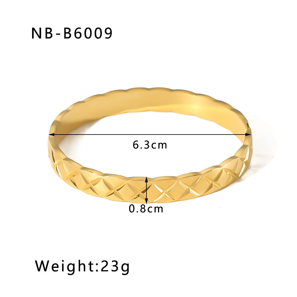 Wholesale Zircon Roman Numeral Diamond Five-pointed Star Stainless Steel Gold Plated Bracelet